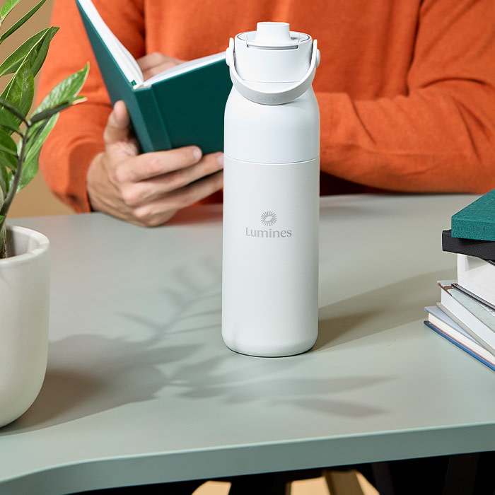 LARQ Bottle PureVis 2 on desk.