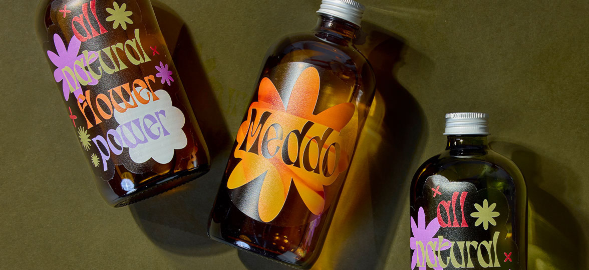 Clear Sticker on glass bottles.