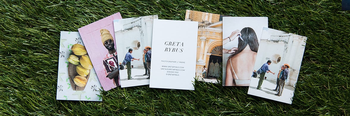 Greta Rybus photography business cards