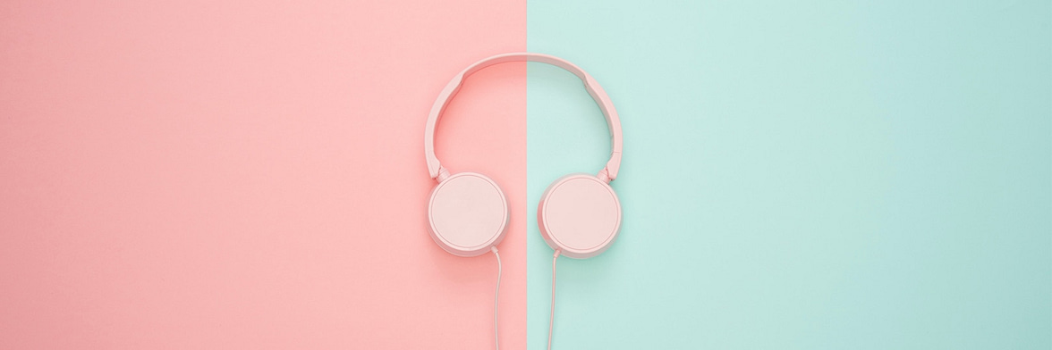 Pink headphones product photo