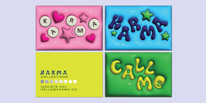 Glitchy business card design trend