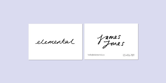 Minimalistic business card design