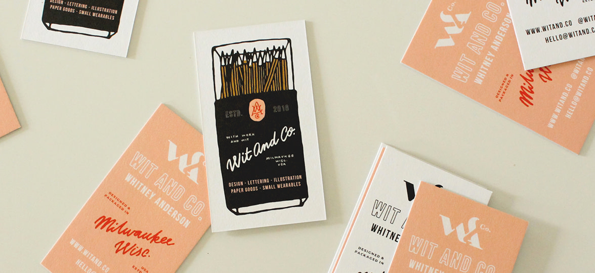 Wit and Co typography business cards