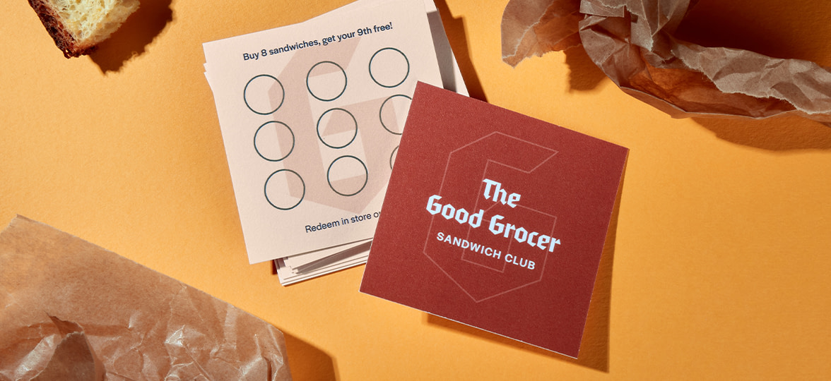 Custom loyalty card design for a sandwich shop by MOO