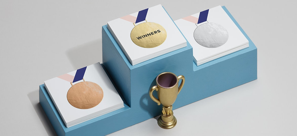Podium with trophy