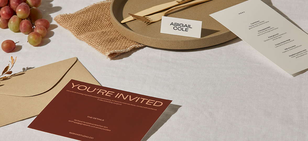 Seasonal table featuring print products.