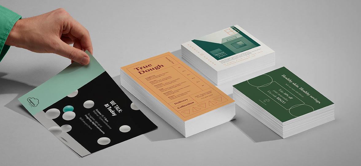 Showcasing all the different sizes and weights you can get when choosing Eco Paper.