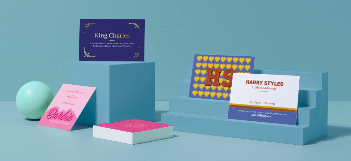 A selection of branded business cards designs by our Design Services team