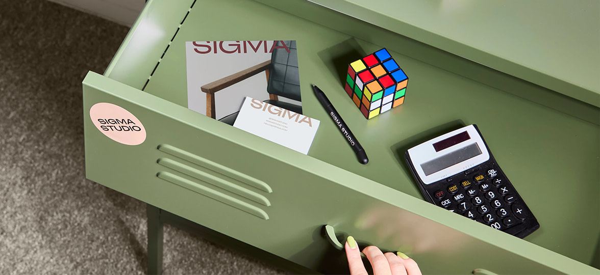 Person organizing drawers.