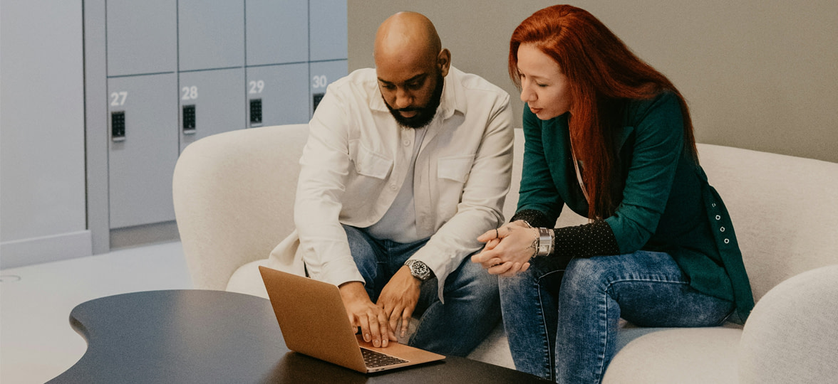 Two people exploring how to collaborate