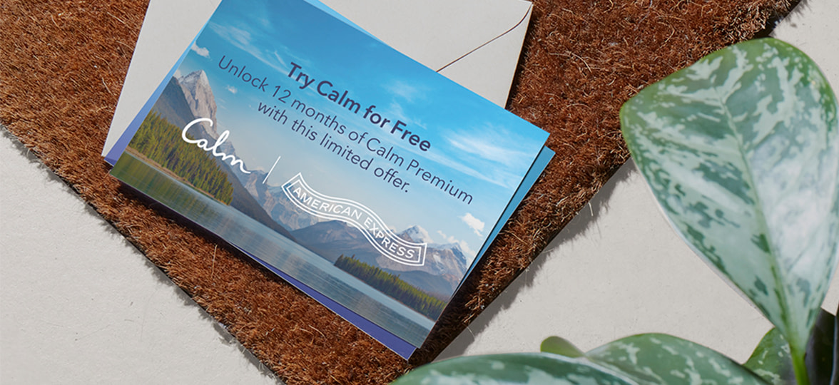 A Calm postcard showing branding in unexpected places