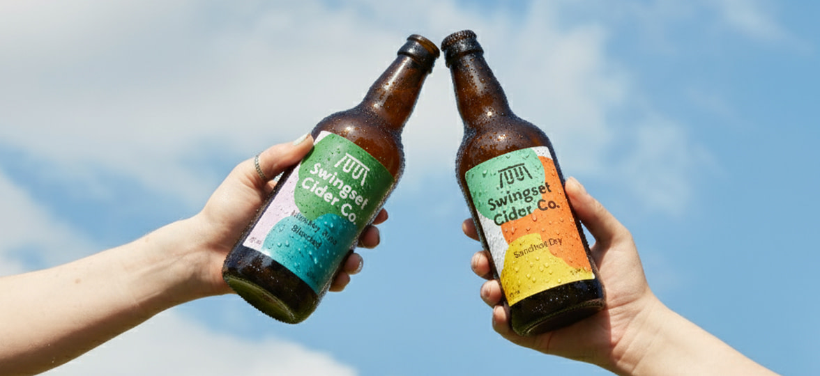 Water Proof stickers on bottles.