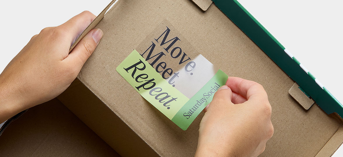 Sticker being stuck to ab box.