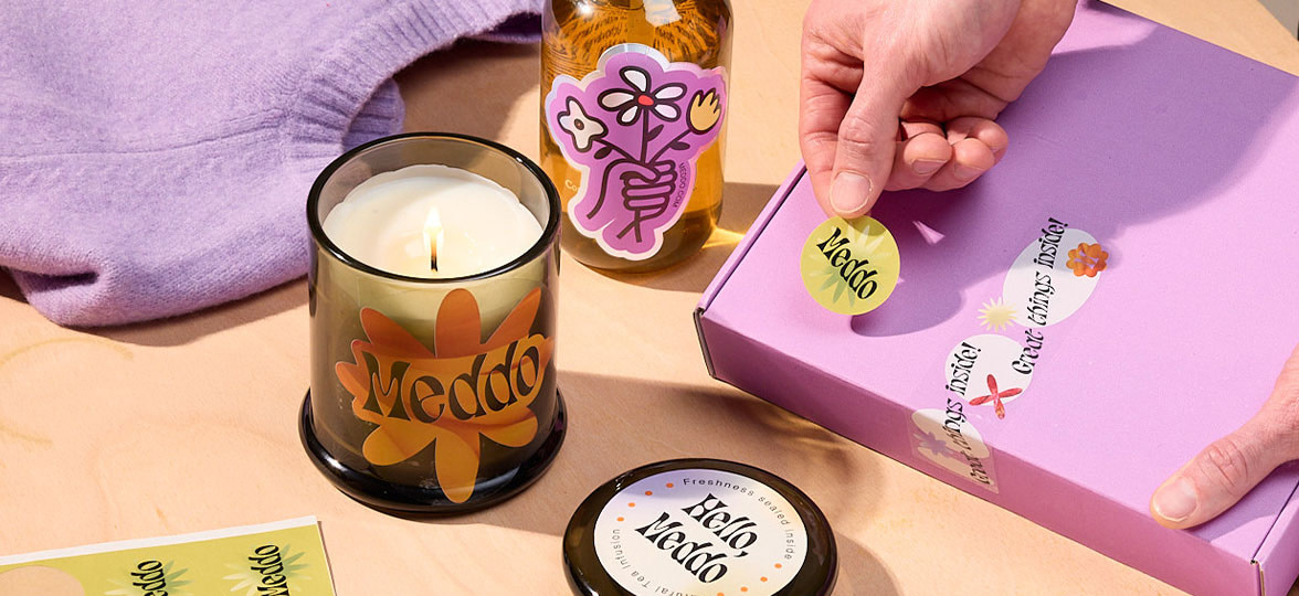 Stickers for beauty and skincare brands.