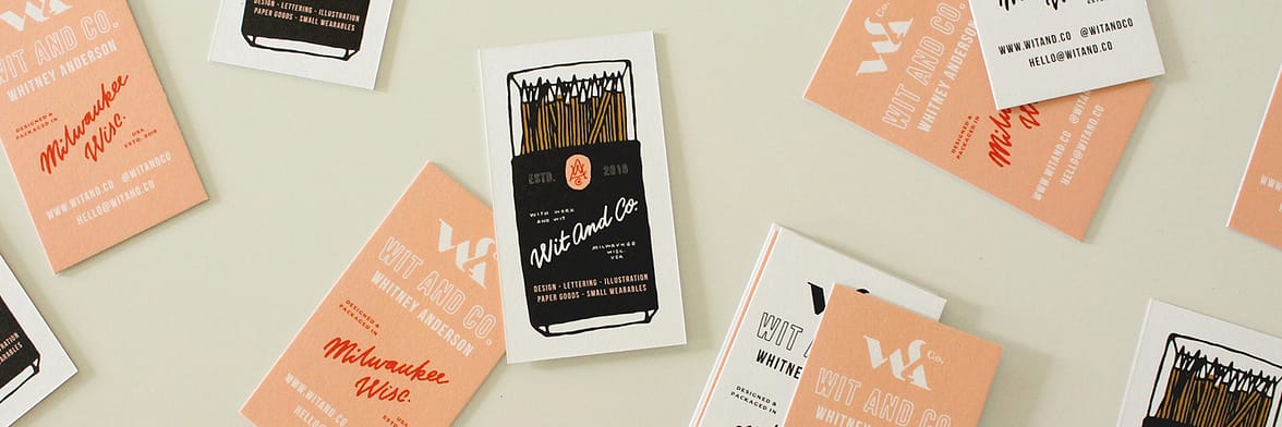 Wit and Co typography business cards