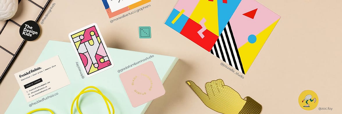 Collection of colorful MOO stationery