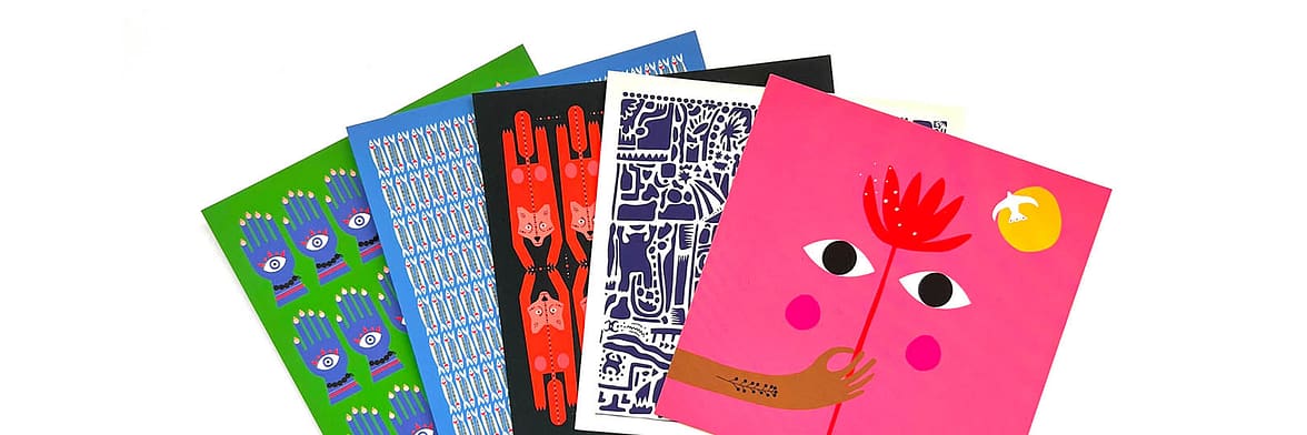 Set of colorful postcards by Ayca Kilicoglu from Mur by Ayca