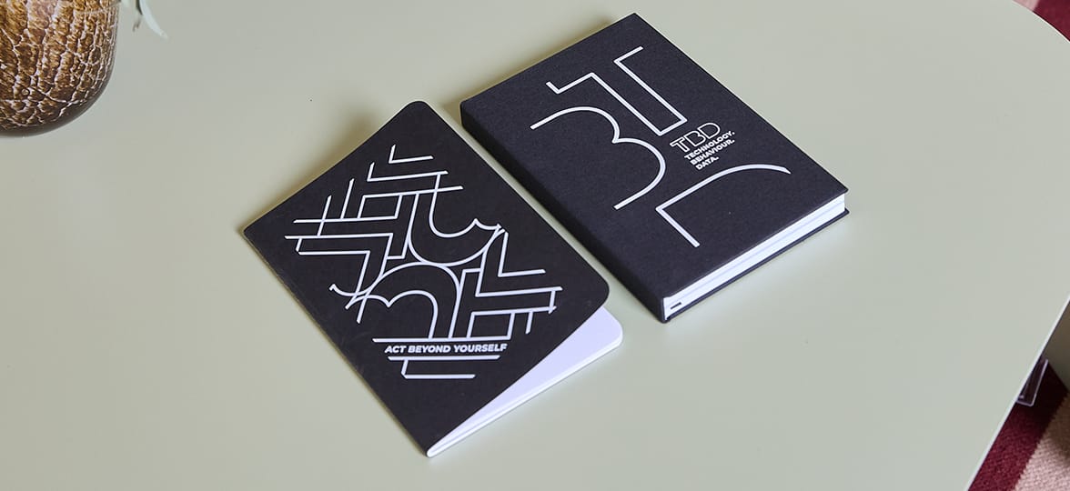 Branded Hardcover Notebook and Softcover Journal.