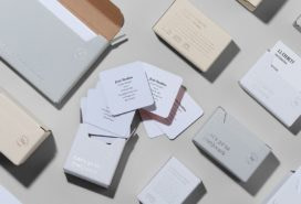 Mosaic of MOO packaging with MOO products inside