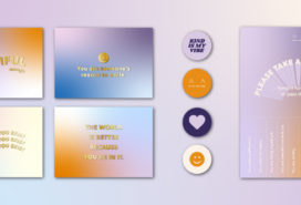 Postcards, stickers, and flyers that were made for this World Kindness Day campaign