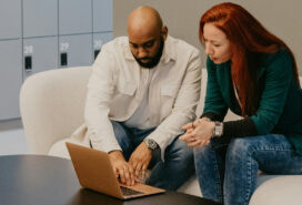 Two people exploring how to collaborate