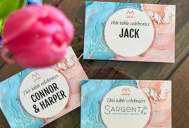 Postcards for table name cards.