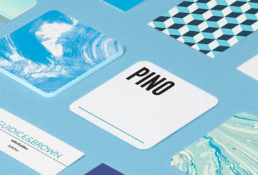 Mosaic of original business cards by MOO