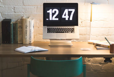 desk with laptop