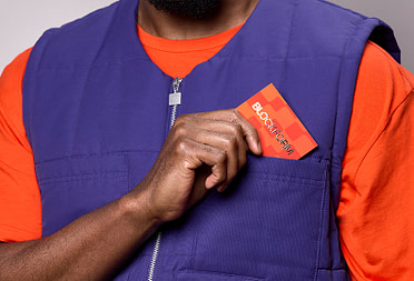 Someone holding a Business Card.