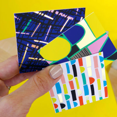 Ampersand studio gold square business cards