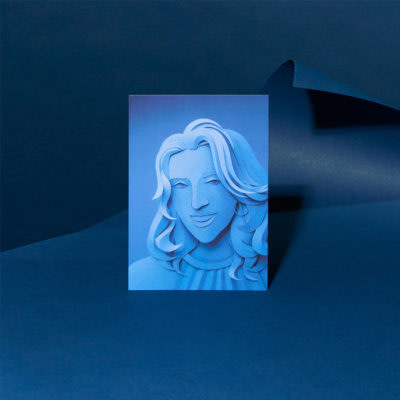 Gail Armstrong's self portrait in Pantone's Color of the Year Classic Blue