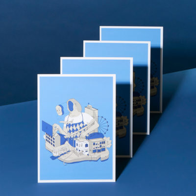 Yulia Grabuziva's self portrait in Pantone's Color of the Year Classic Blue