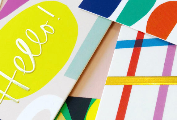 Ampersand studio gold foil postcard designs