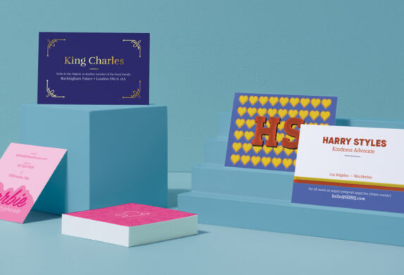 A selection of branded business cards designs by our Design Services team