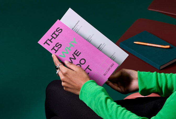 Make your trade show print eco friendly with a MOO brochure