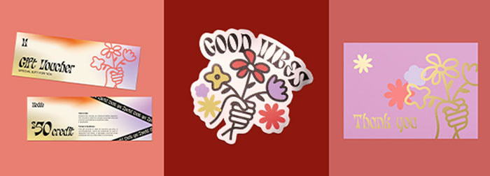 Stickers, print and Bookmarks.