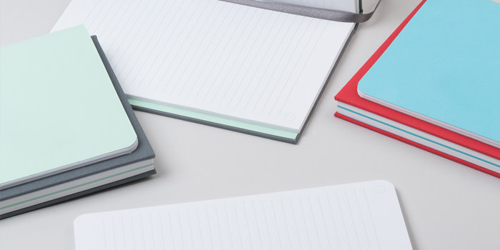 Open hardcover notebook