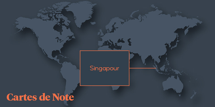 Map calling out Singapore as the top notecard purchase location