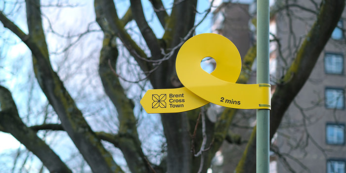 Creative agency Fieldwork Facility's work for Brent Cross council signage
