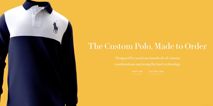 Polo Ralph Lauren offers a customization service where you can design your own polo.