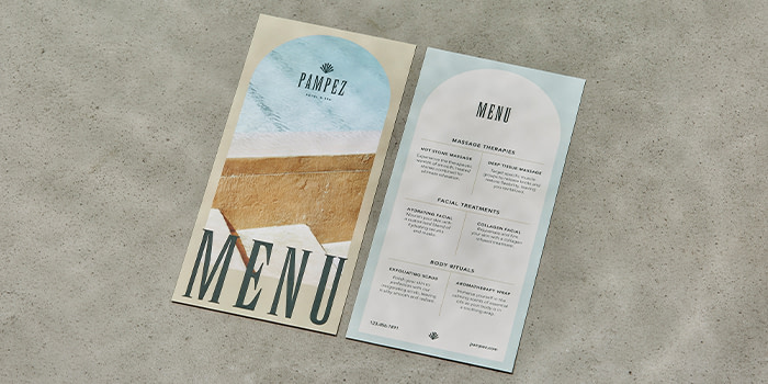 Pampez Postcard used as a menu