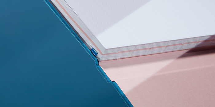 A flat-lay MOO Notebook up close