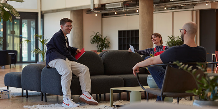 Employees networking.