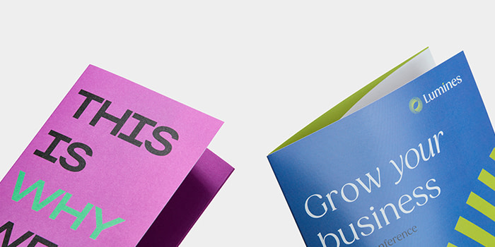 Brochures come in two different finishes.