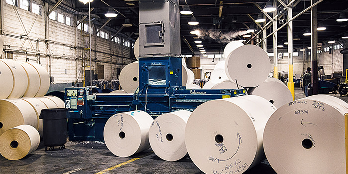 Paper rolls at Mohawk factory.