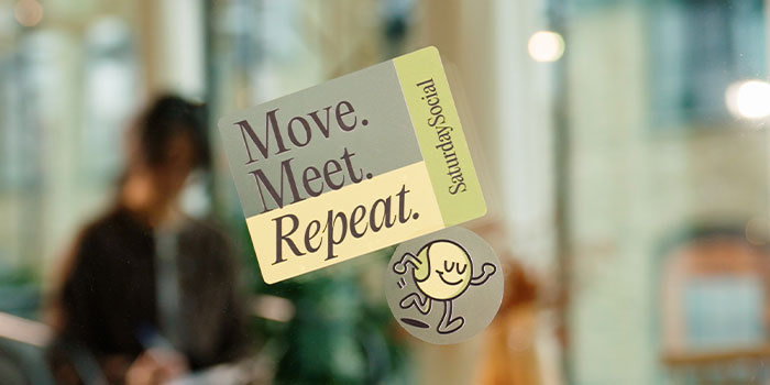 Clear Sticker on window.