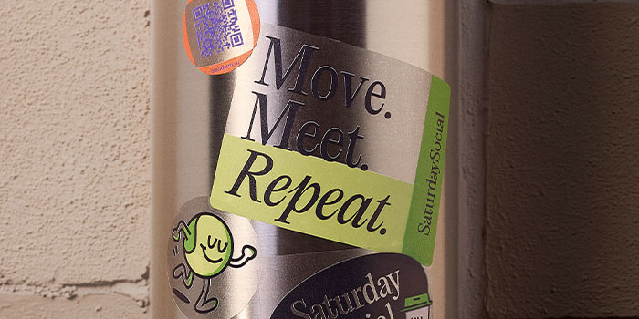 Clear Sticker on pole.