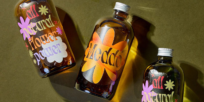 Clear Stickers on glass bottles.