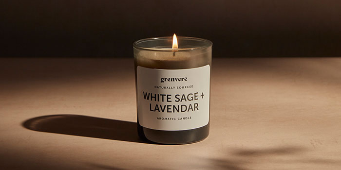 Sticker on a candle.