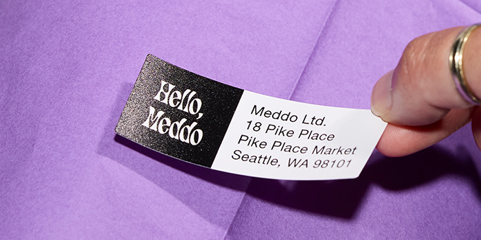 Address Label Sticker eith a purple background